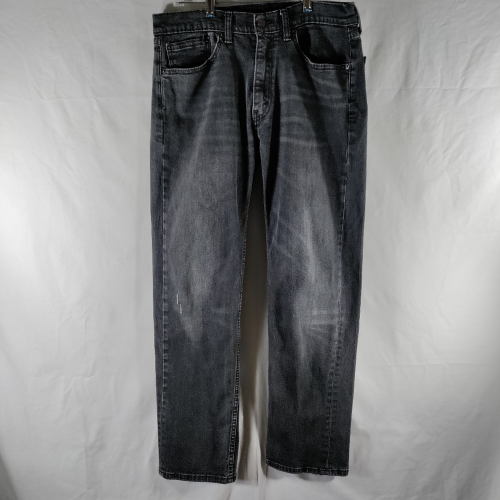 Levi's 505 Straight Leg Jeans Medium Black Wash Mens Sz 34x32 Mid Rise